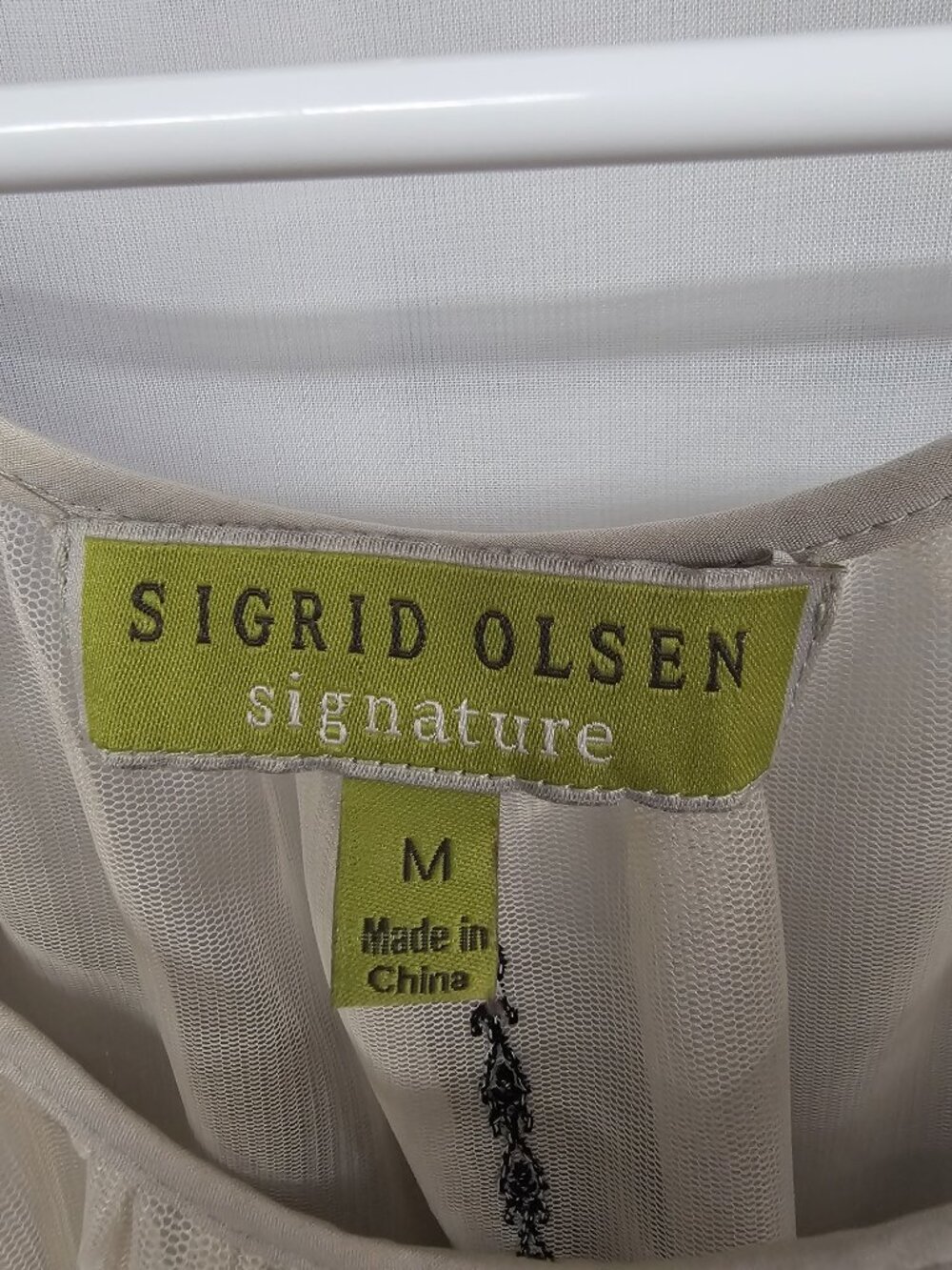 Sigrid Olsen Tank Top Mesh Embroidered Boho Festival Summer Sheer M - Picture 7 of 11